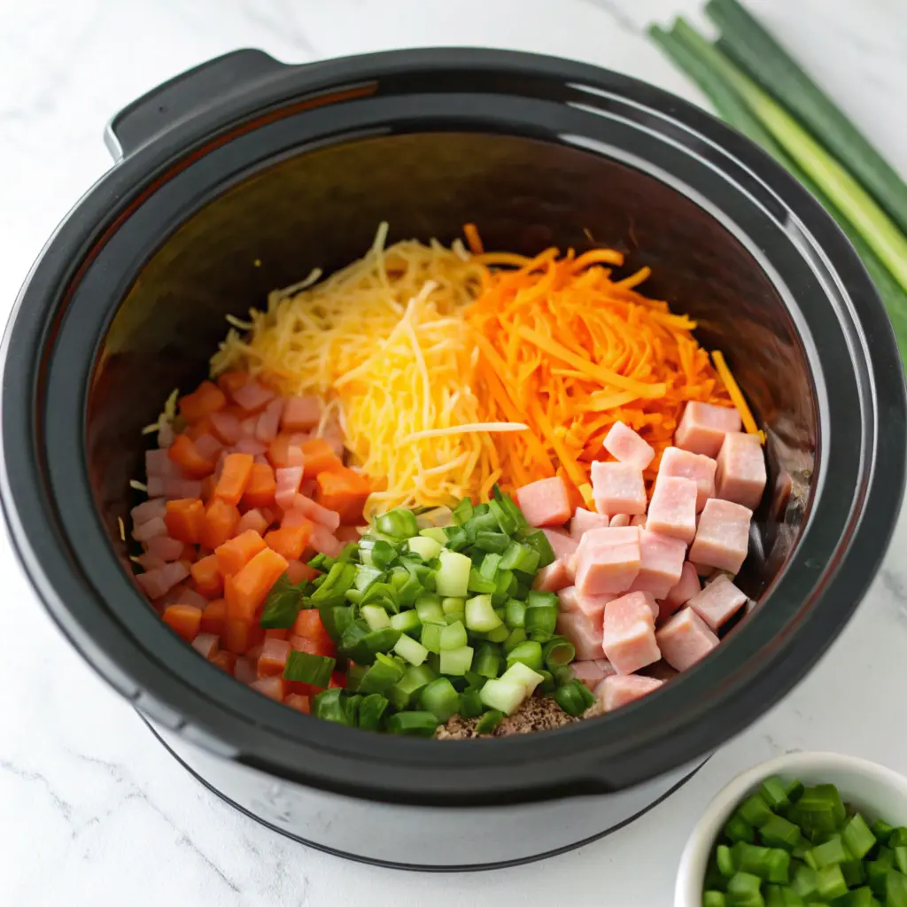 crockpot -breakfast-casserole-preparation