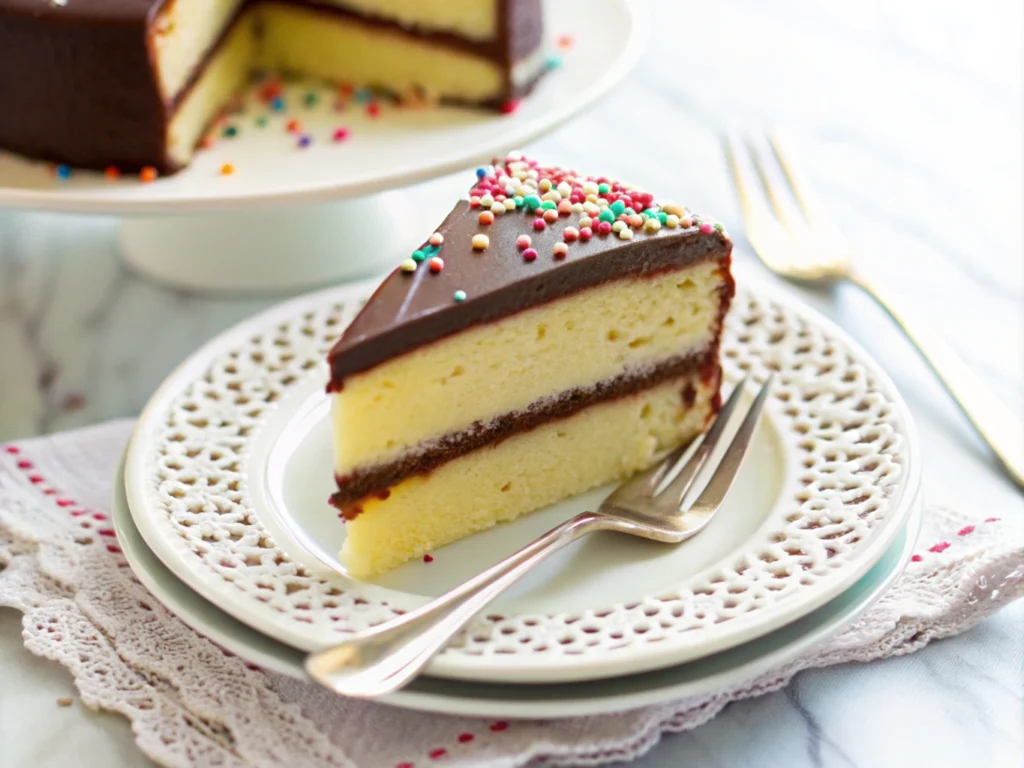 Vanilla -cake- with- chocolate- frosting
-decorate 