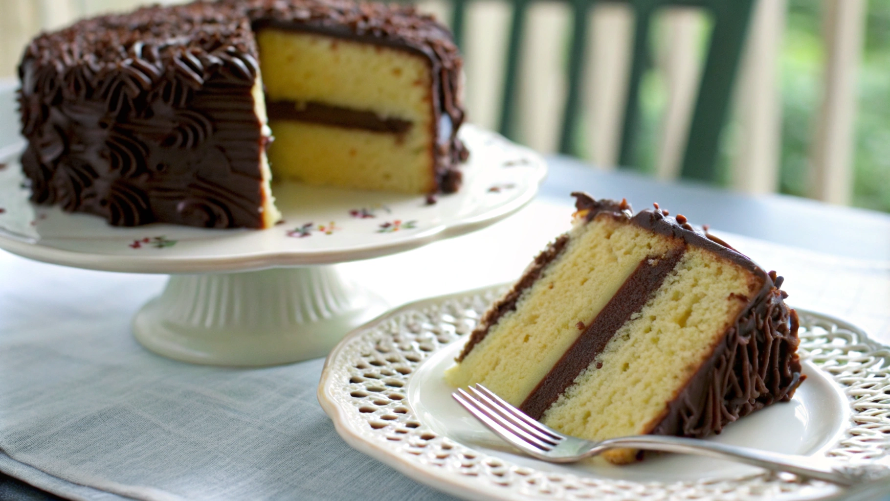 Vanilla- Cake- with Chocolate- Frosting featured image