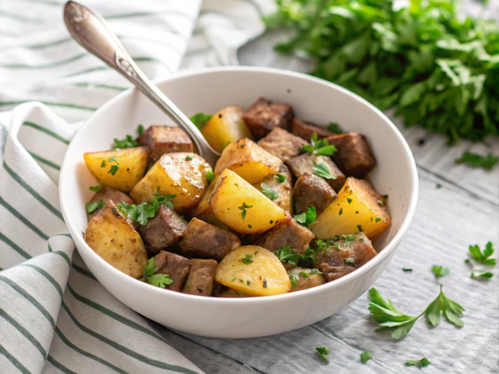 serve-Garlic butter-with -potatoes