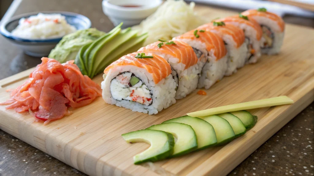 alaska-sushi-roll-ingredients---sushi-grade-salmon