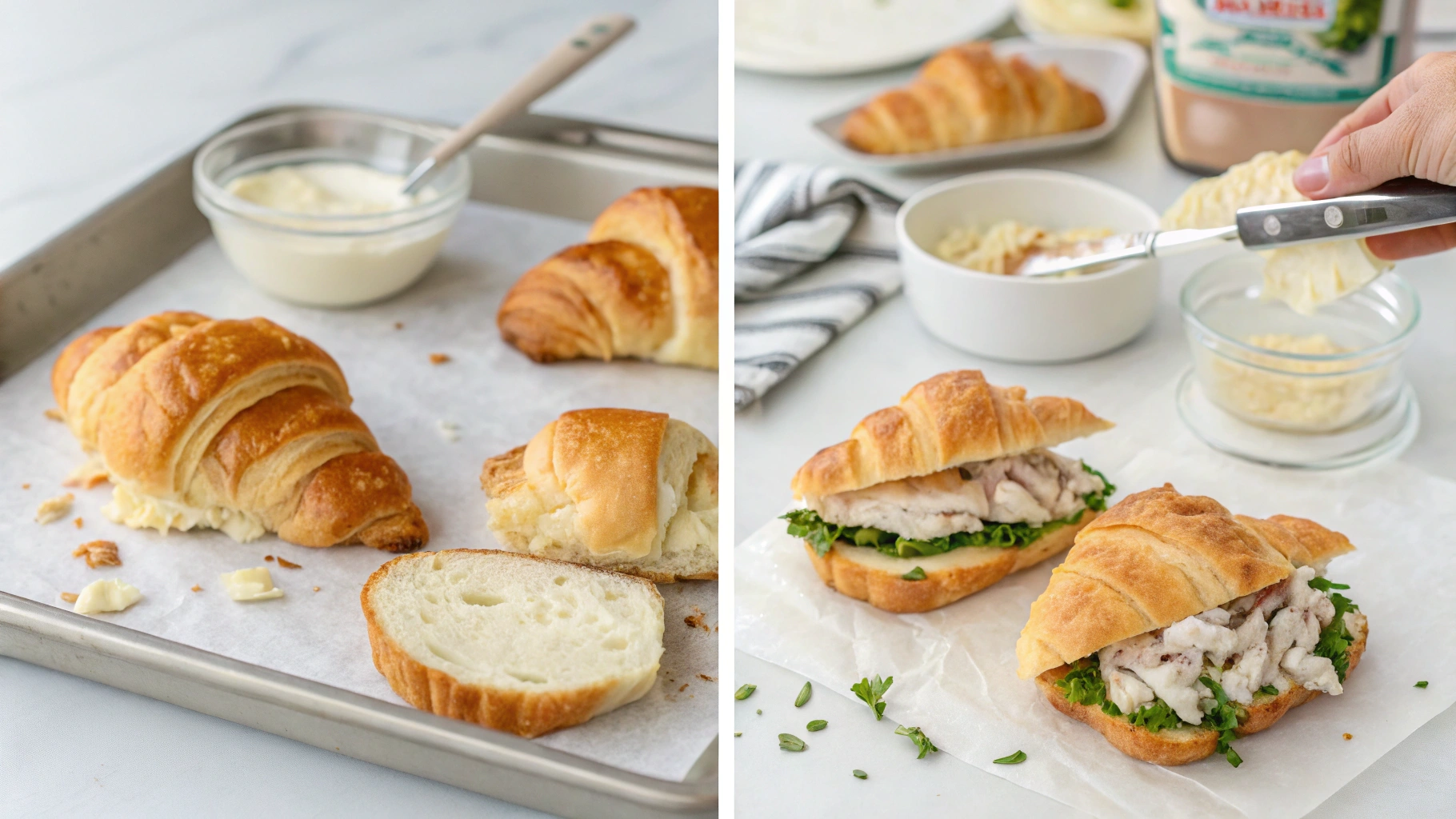 Mini Croissant Sandwiches step-by-step Mini Croissant Sandwiches step-by-step