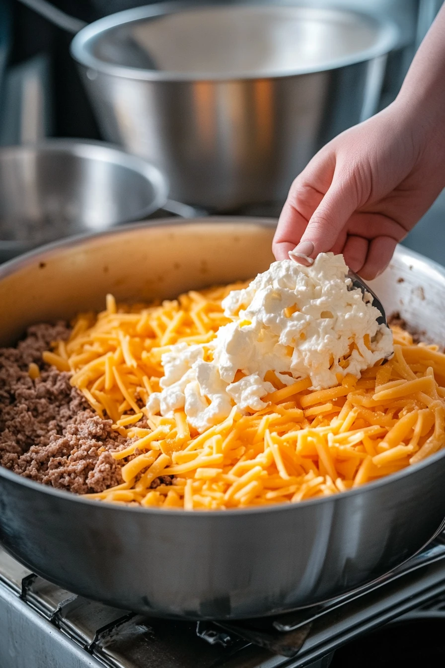 Step-by-Step-Poor-Man’s-Husband-Casserole Step-by-step visual guide for making Poor Man's Husband Casserole, including prepping, cooking, and baking.