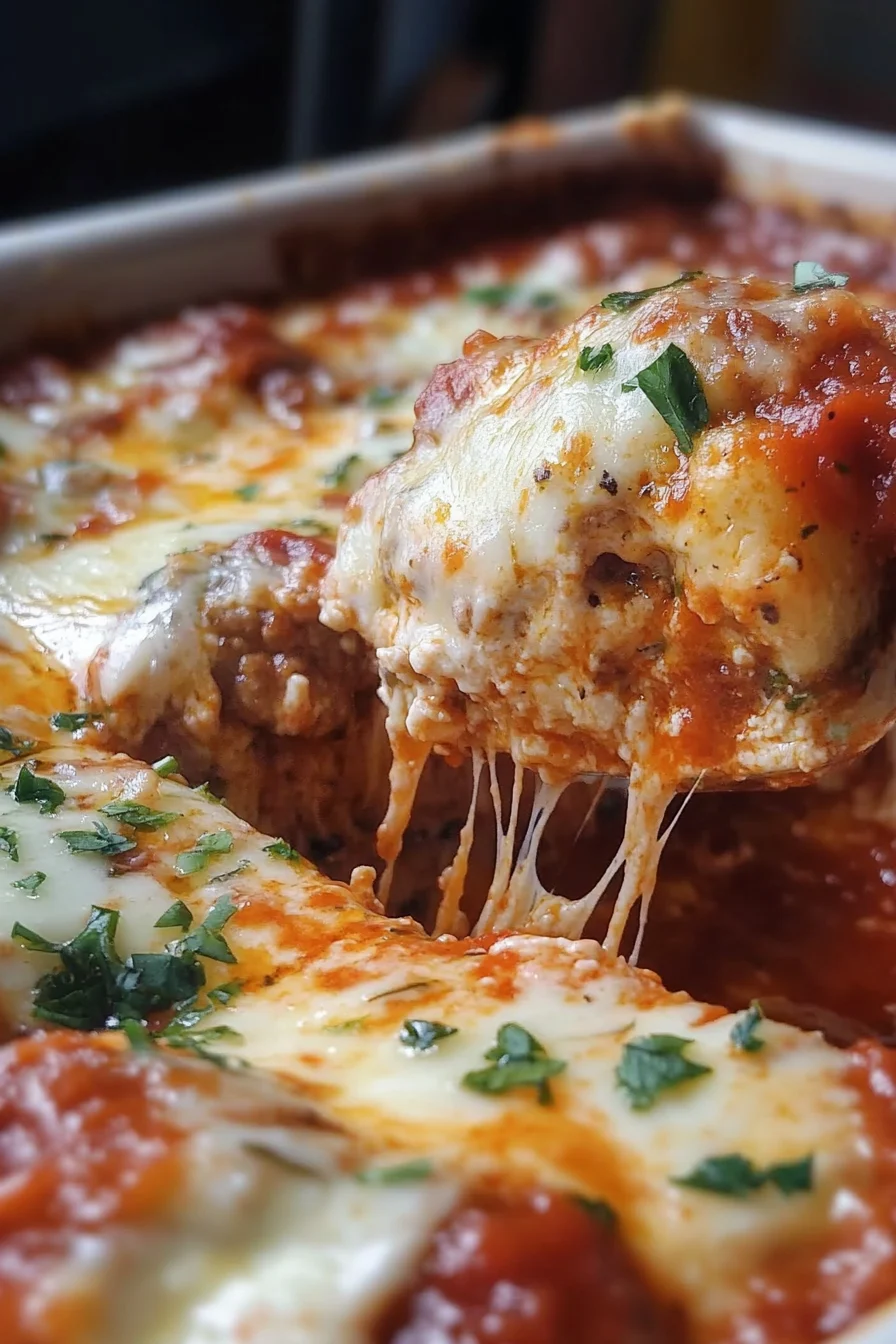meatball-al-forno-baked-cheese-Hot-from-the-Oven Meatball Al Forno aka Meatball Bake with melted mozzarella cheese and rich tomato sauce