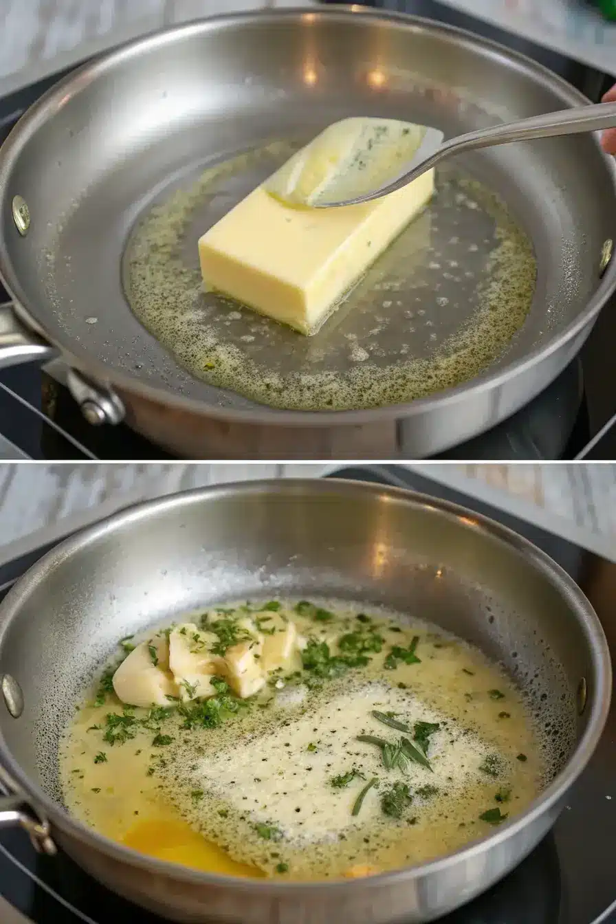 step-by-step-stick-of-butter-sauce-1 Melting butter in saucepan for stick of butter sauce