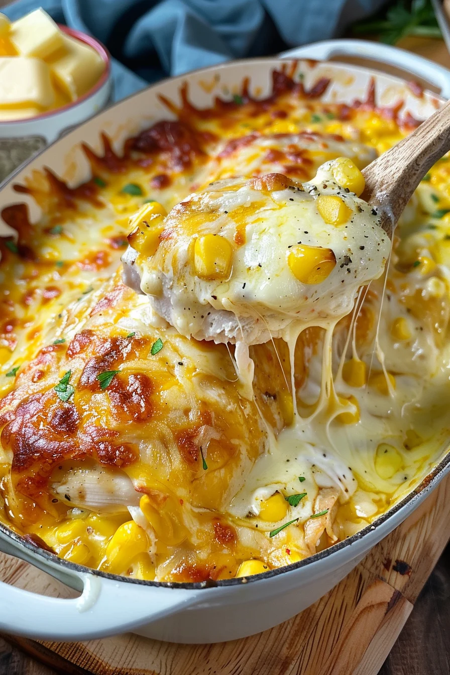 Stick of Butter Corny Crack Chicken fresh baked