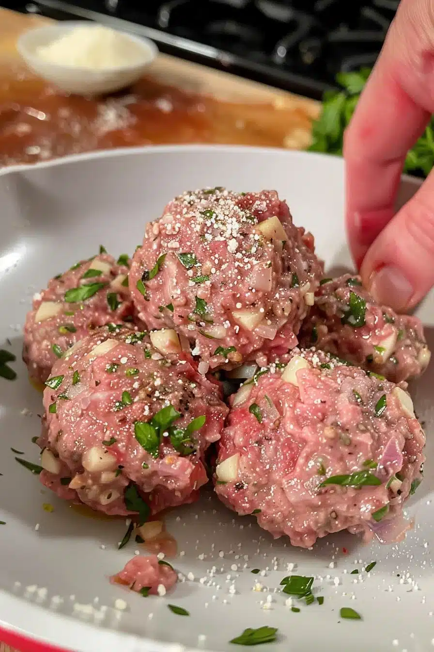 bake-and-brown-meatballs-4 Bake and brown meatballs starting with hand-formed raw meatballs seasoned with herbs and cheese