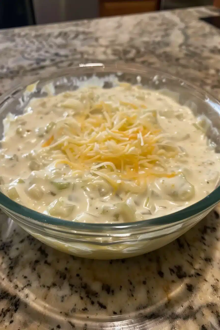 hot-onion-dip-4 Hot onion dip baking in oven with bubbling cheese on top