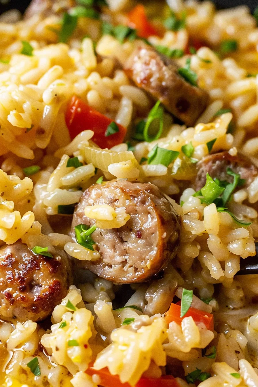 serving-one-pot-Sausage-and-Rice Vegetables for one pot sausage and rice